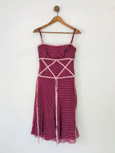 Load image into Gallery viewer, Maria Grachvogel Women&#39;s Polka Dot Strapless A-Line Dress | UK8 | Pink
