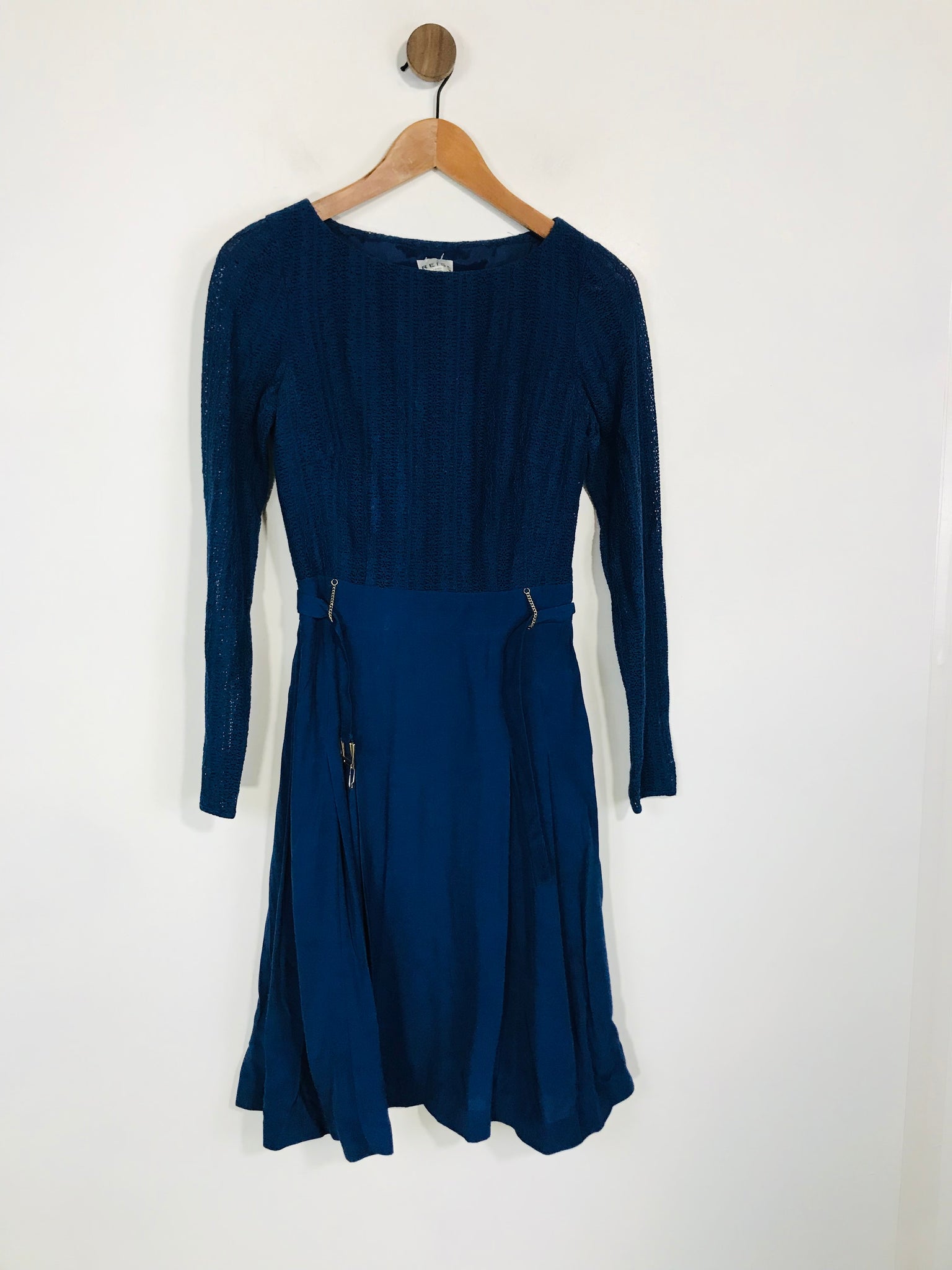 Reiss Women's Lace Long Sleeve Mini Dress | UK6 | Blue ReThread Reiss Women's Lace Long Sleeve Mini Dress | UK6 | Blue ReThread