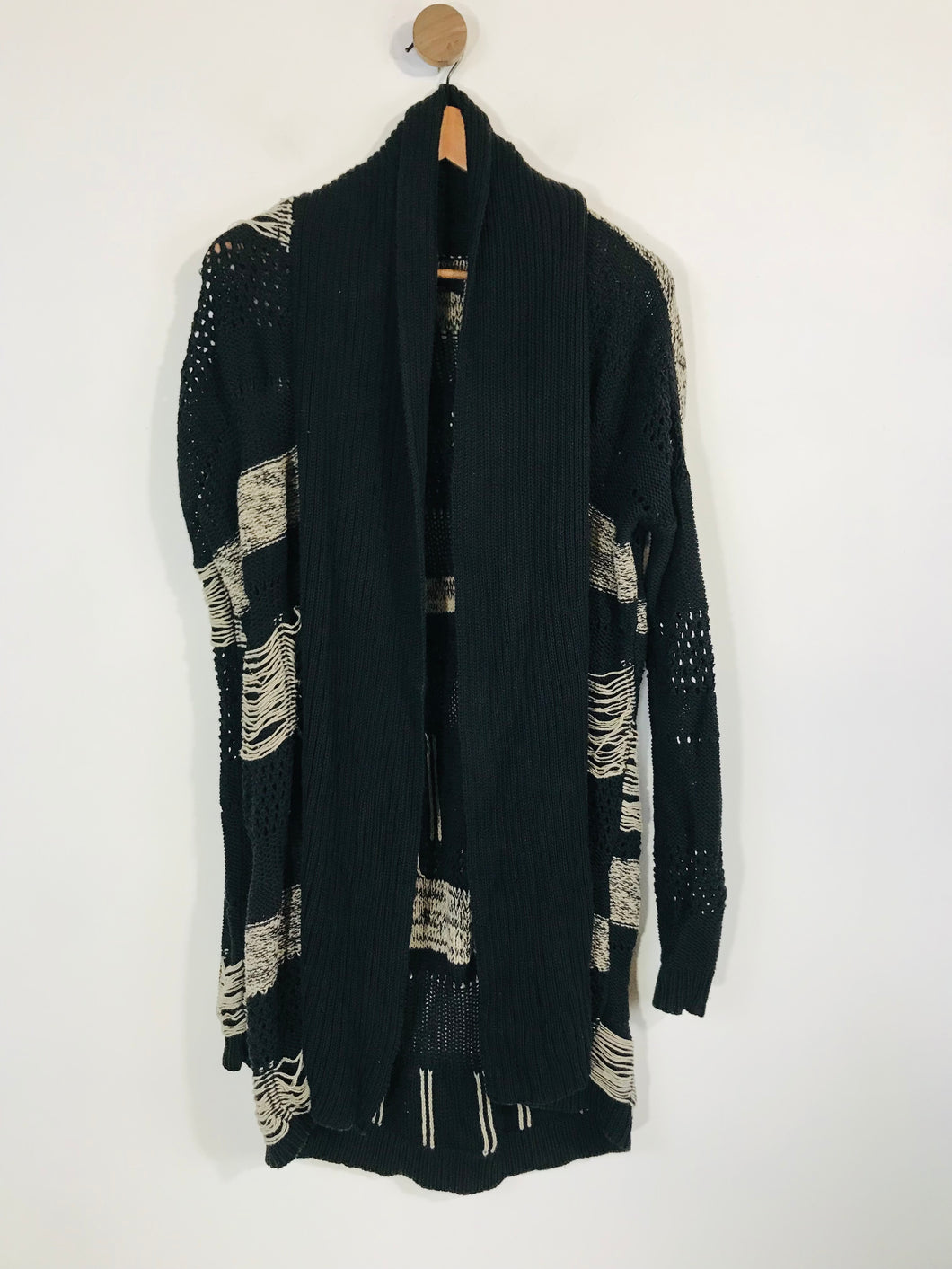 Allsaints Women's Cotton Striped Cardigan | UK6 | Black