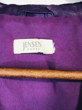 Load image into Gallery viewer, Jensen Women&#39;s Leather Crop Jacket | M UK10-12 | Purple
