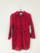 Load image into Gallery viewer, People Tree Women’s Corduroy Shirt Dress | UK10 | Red
