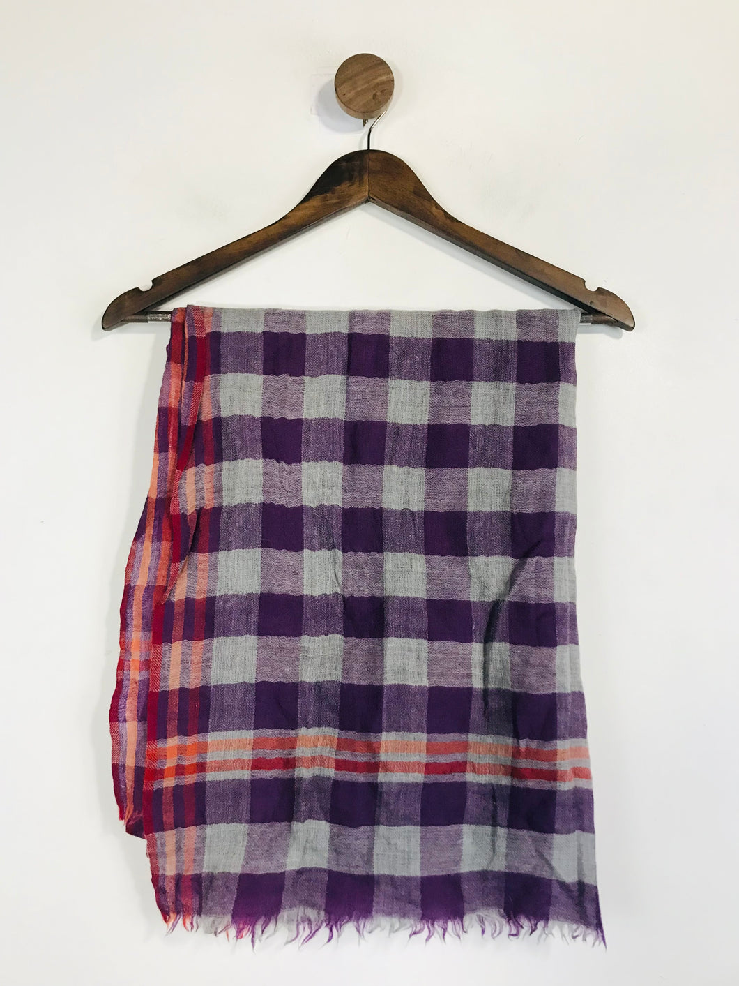 Inoui Women's Wool Check Gingham Scarf | OS | Multicoloured