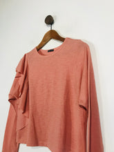 Load image into Gallery viewer, Zara Women&#39;s Ruffle Long Sleeve Crop T-Shirt | S UK8 | Pink
