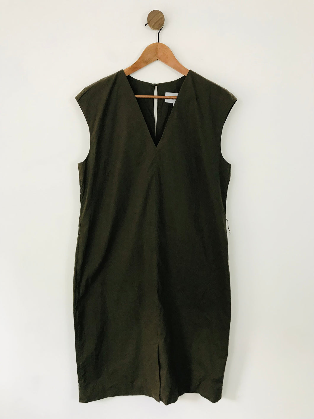 Jigsaw Women's Sleeveless V-Neck Shift Dress | UK14 | Green