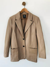 Load image into Gallery viewer, Zara Women&#39;s Faux Leather Blazer Jacket | S UK8 | Brown
