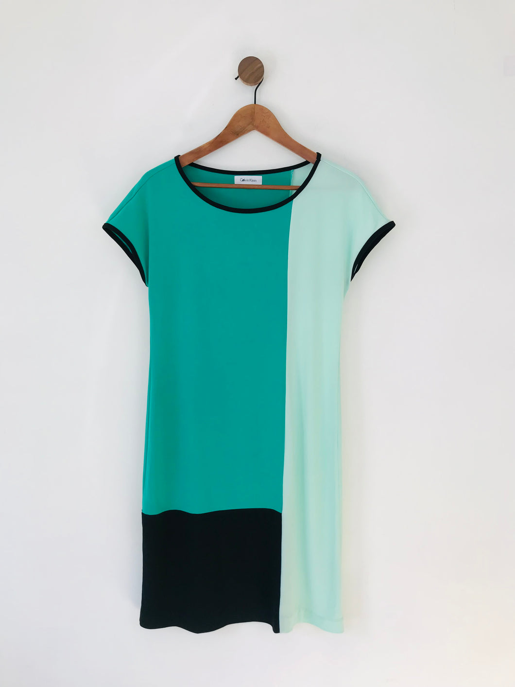 Calvin Klein Women's Colour Block Oversized Shift Dress | XS UK6-8 | Green