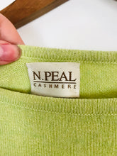 Load image into Gallery viewer, N.Peal Women’s 100% Cashmere Short Sleeve Knit Top | L UK14 | Green
