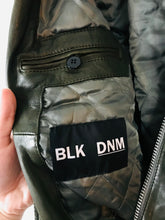 Load image into Gallery viewer, BLK DNM Womens Leather Biker Jacket | L | Dark Green
