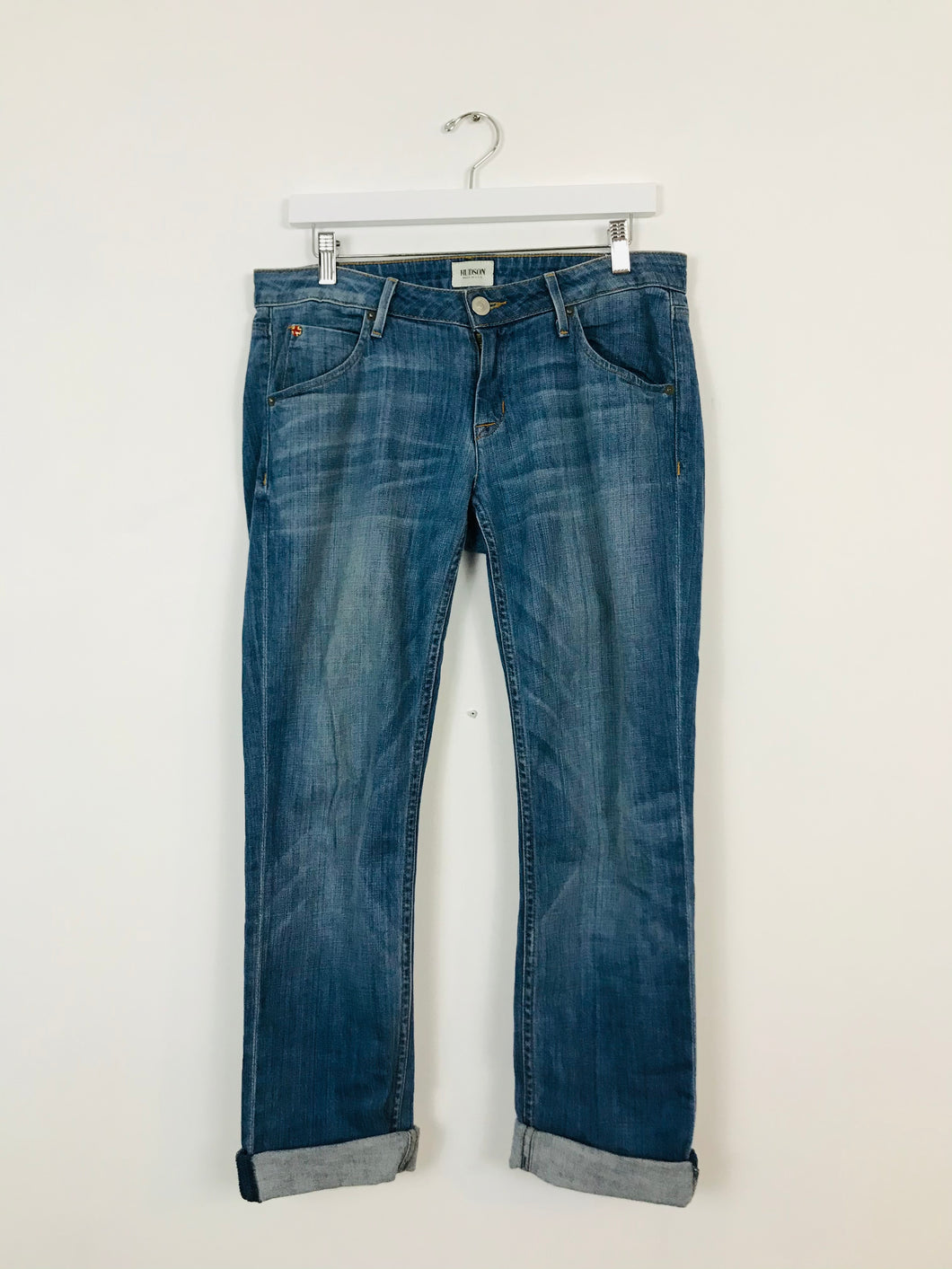Hudson Womens Bacara Crop Straight Cuffed Jeans | 28 UK10 | Blue