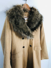 Load image into Gallery viewer, Monsoon Women&#39;s Faux Fur Collar Overcoat Coat NWT | UK16 | Brown
