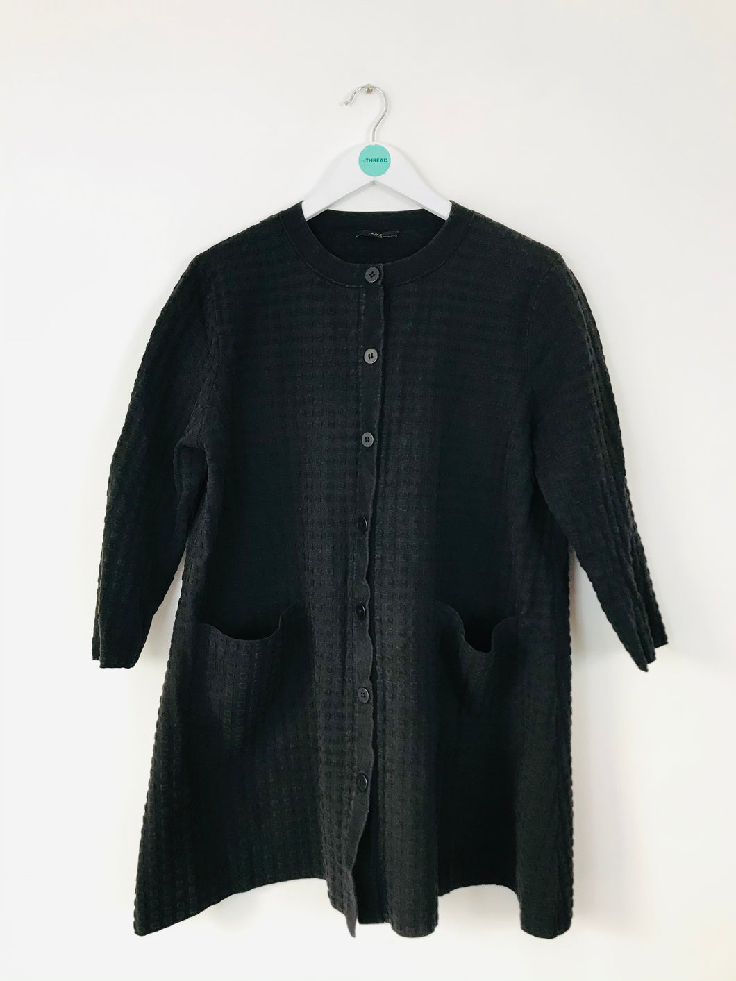 Cos Women’s Textured Knit Oversized Cardigan | M | Black