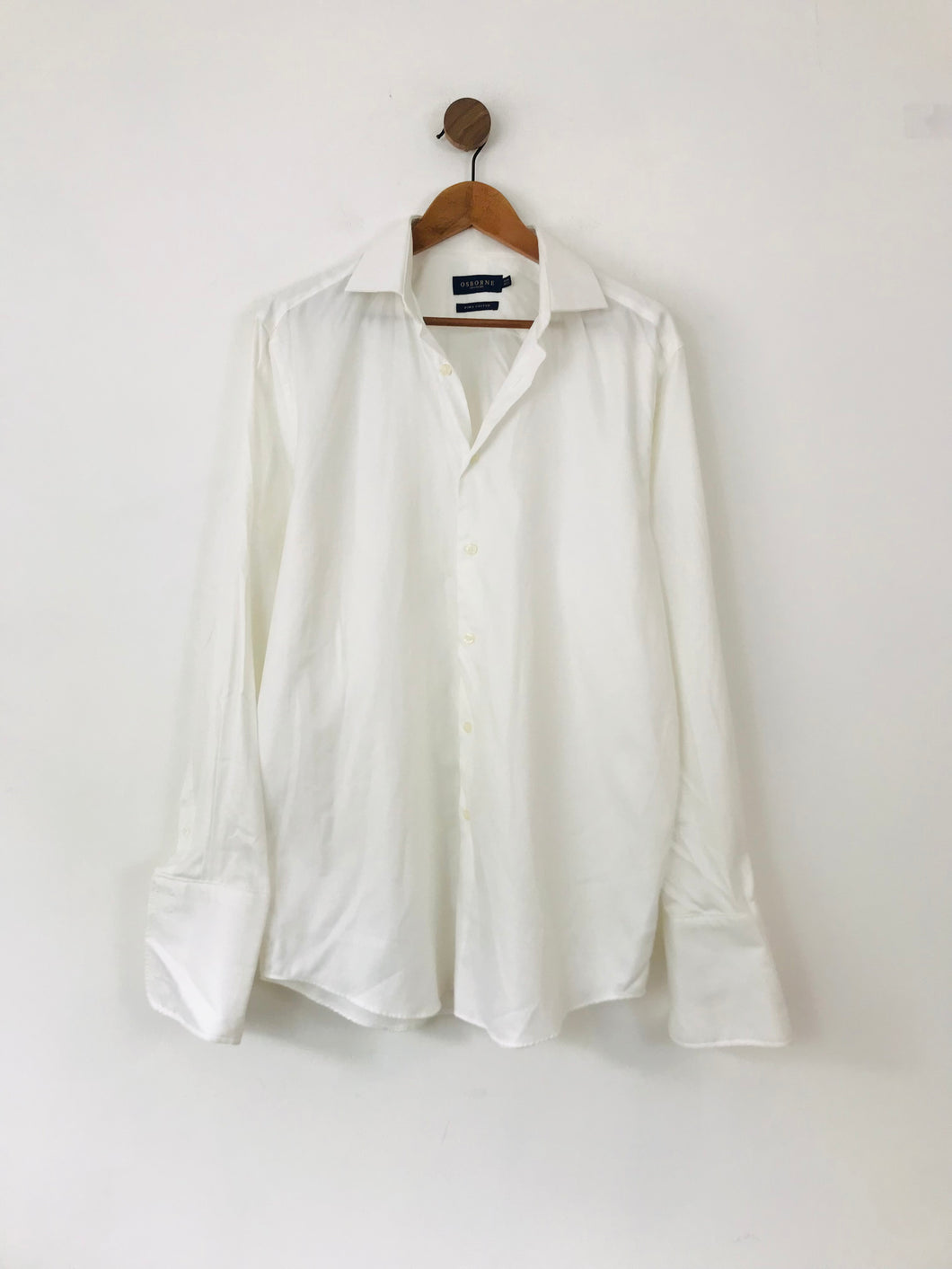 Osborne City Attire Men's Pima Cotton Button-Up Shirt | 16.5 42 | White