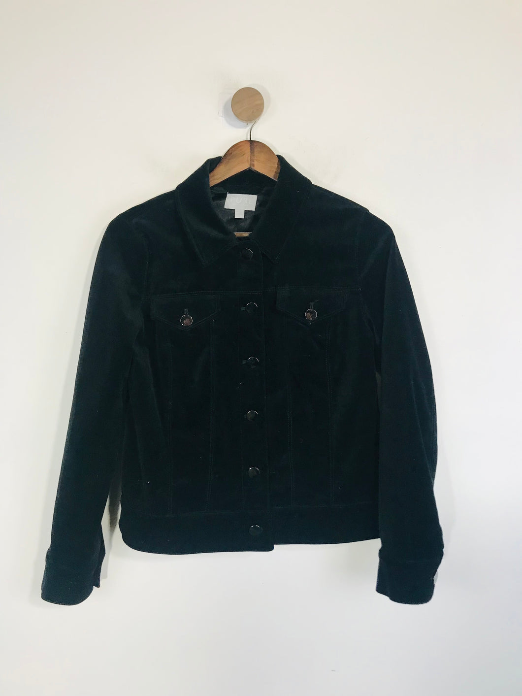 Pure Collection Women's Velvet Blazer Jacket | UK10 | Black