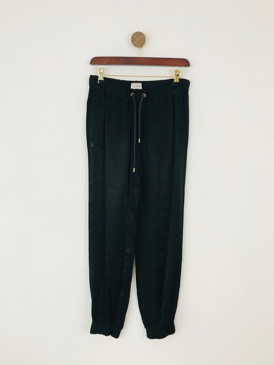 Lanvin Women’s Silky Relaxed Cuffed Joggers Trousers | 38 UK10 | Black