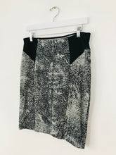 Load image into Gallery viewer, Whistles Women’s Graphic Jersey Pencil Skirt | UK14 | Grey Black
