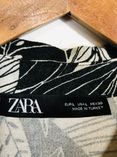 Load image into Gallery viewer, Zara Women&#39;s Linen Floral Shirt Dress | L UK14 | Black
