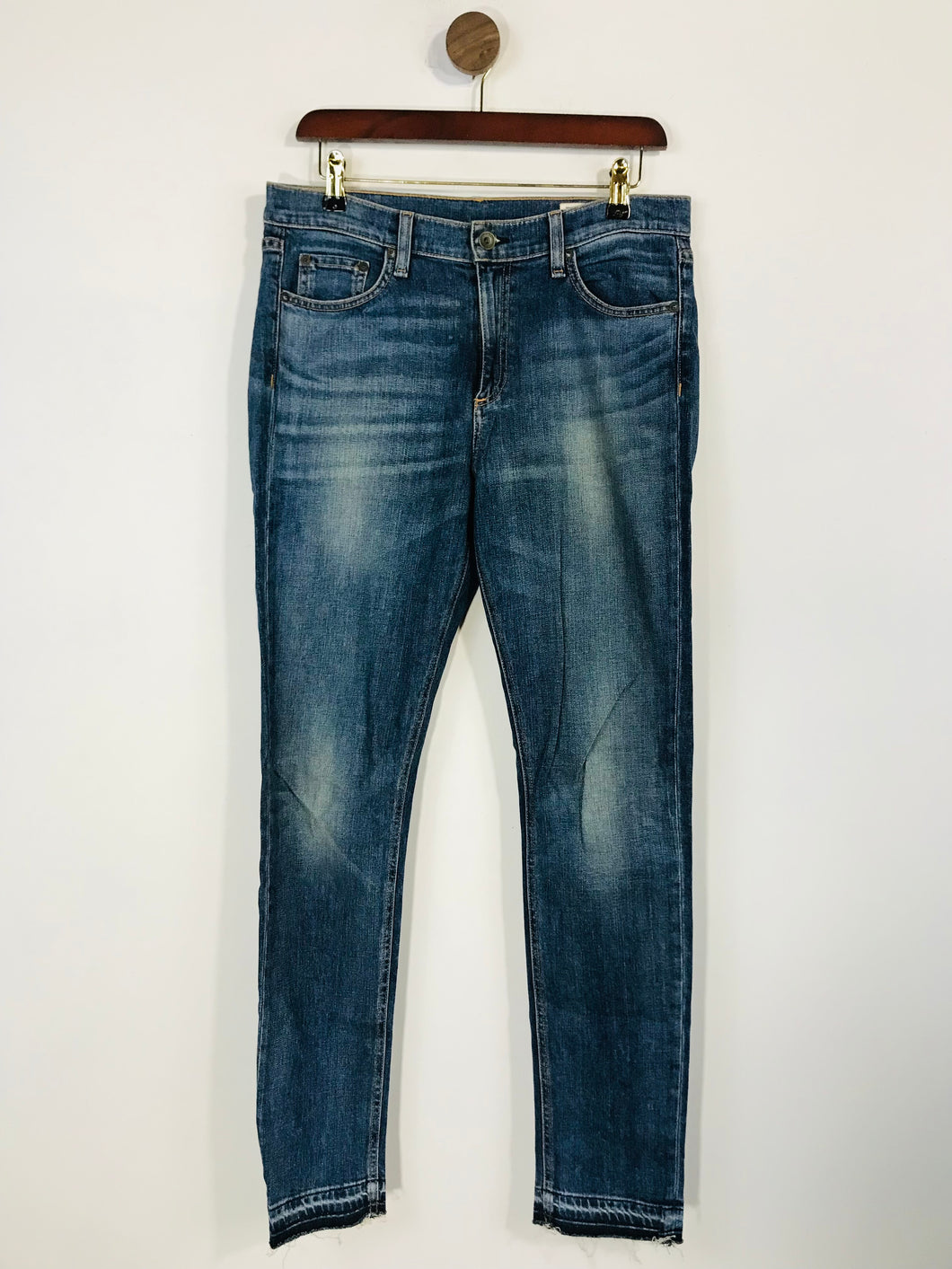 Rag & Bone Women's Distressed Hem Straight Jeans | 29 | Blue