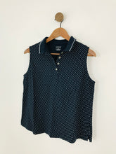 Load image into Gallery viewer, Lands End Women&#39;s Polka Dot Sleeveless Polo Shirt | M UK10-12 | Blue
