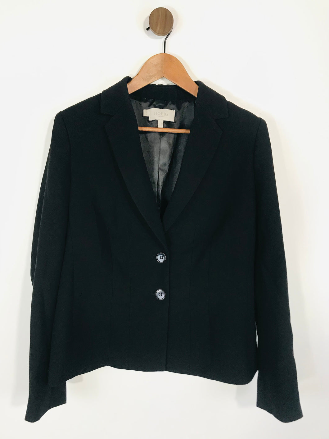 Hobbs Women's Fitted Suit Blazer Jacket | UK14 | Black