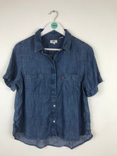 Load image into Gallery viewer, Levis Womens Denim Short Sleeve Shirt | UK12 | Blue
