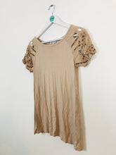 Load image into Gallery viewer, Reiss Women’s Embroidered Short Sleeve T-Shirt Top | XS | Beige
