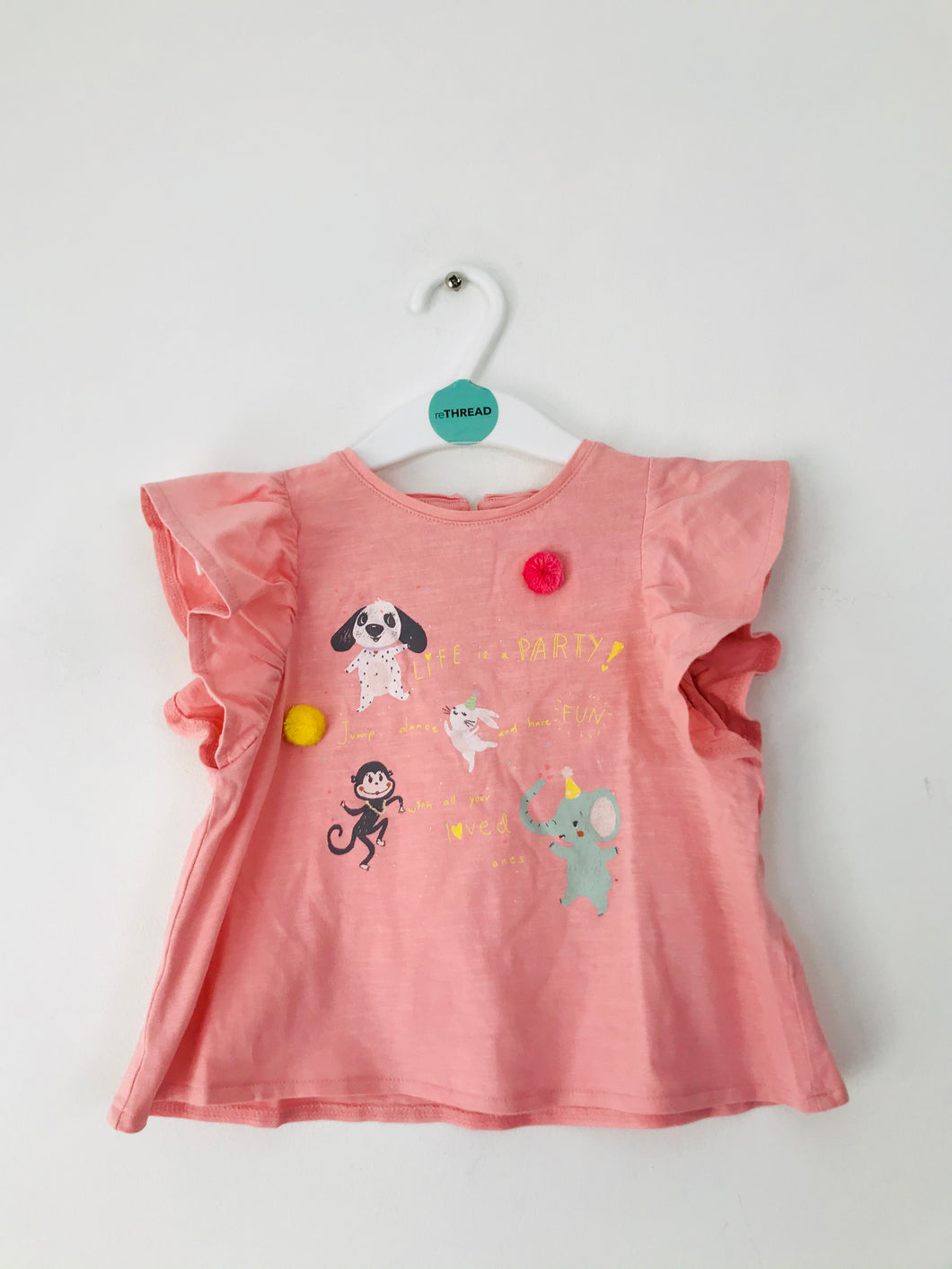 Zara Kids Ruffle Sleeve Shirt | 18-24 months | Pink
