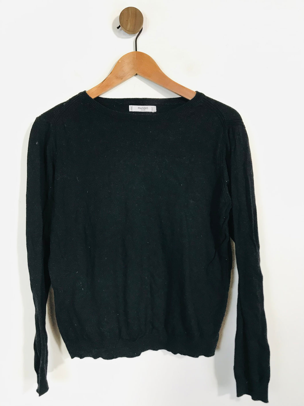 Mango Women's Cotton Knit T-Shirt | M UK10-12 | Black