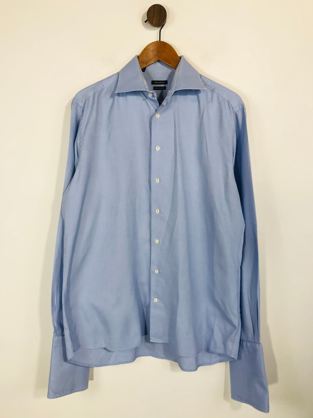 Suitsupply Men's Smart Button-Up Shirt | 16 | Blue