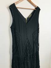 Load image into Gallery viewer, Biba Women&#39;s Sequin Flapper Shift Dress | UK18 | Black
