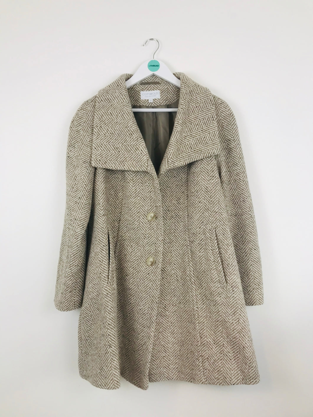 Cotswold Collections Womens Wool Blend Overcoat | UK14 | Brown