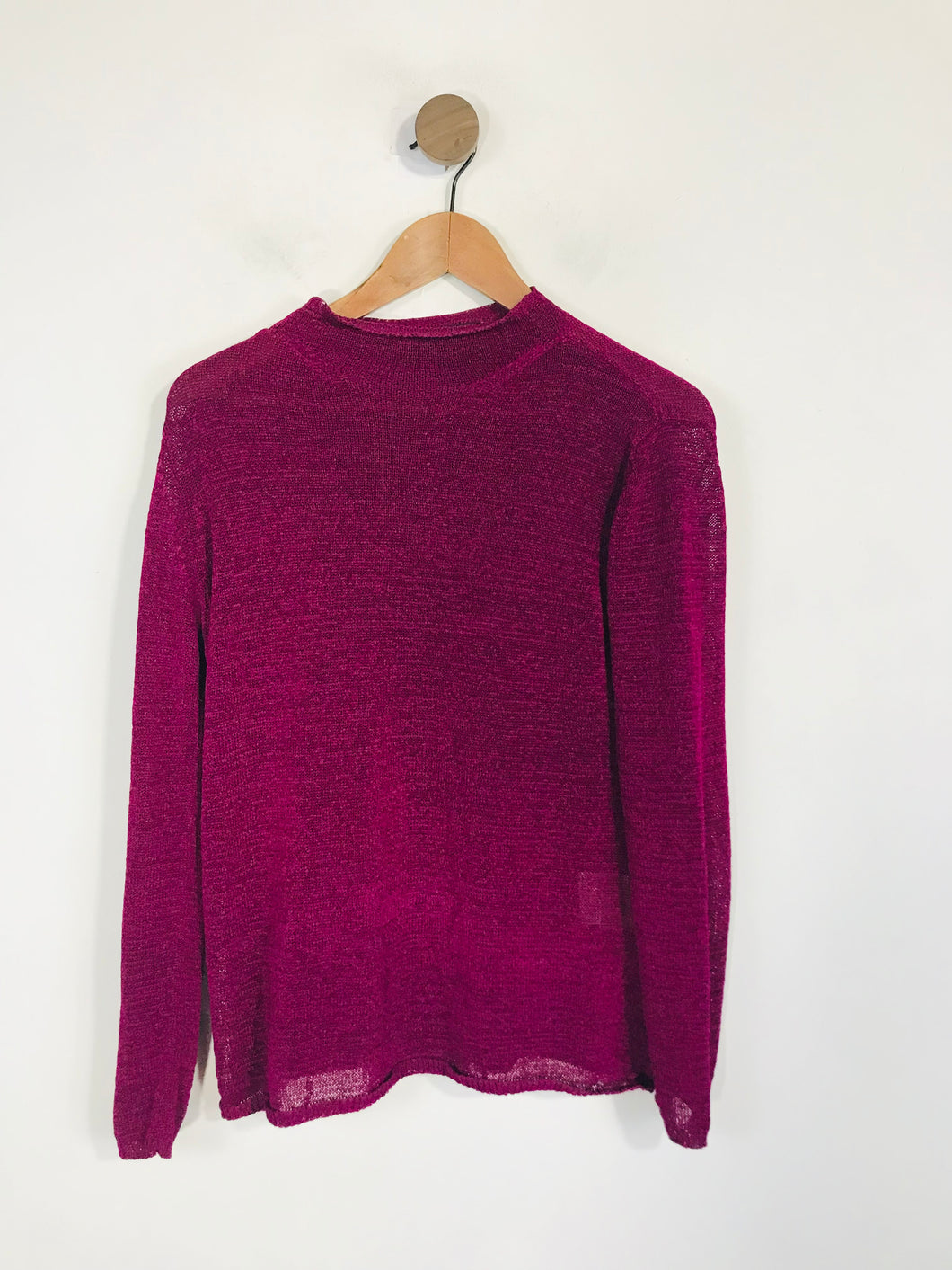 Karen Millen Women's Knit Sheer T-Shirt | M UK10-12 | Purple