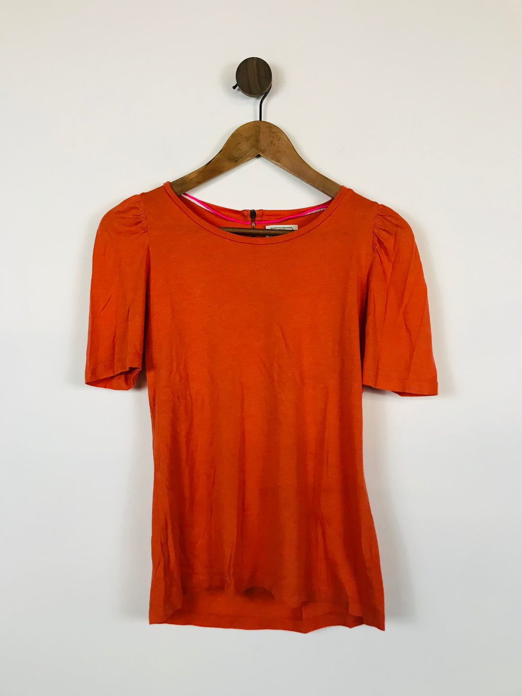 Essentiel Antwerp Women's Ruched Sleeve T-Shirt  | S UK8 | Orange