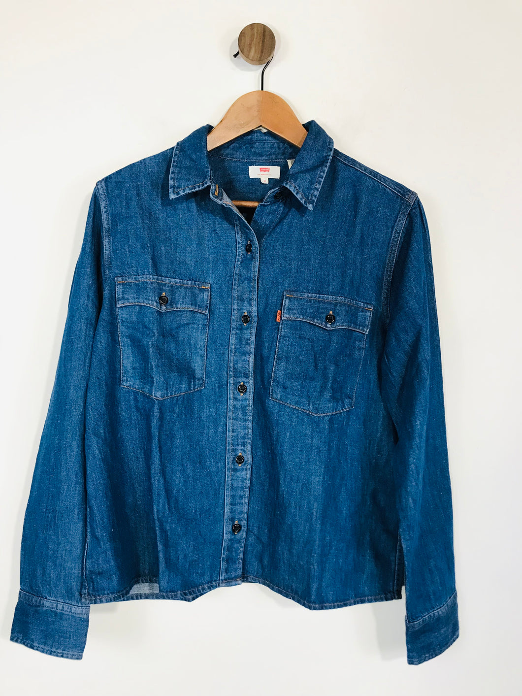 Levi’s Women's Denim Look Button-Up Shirt | M UK10-12 | Blue