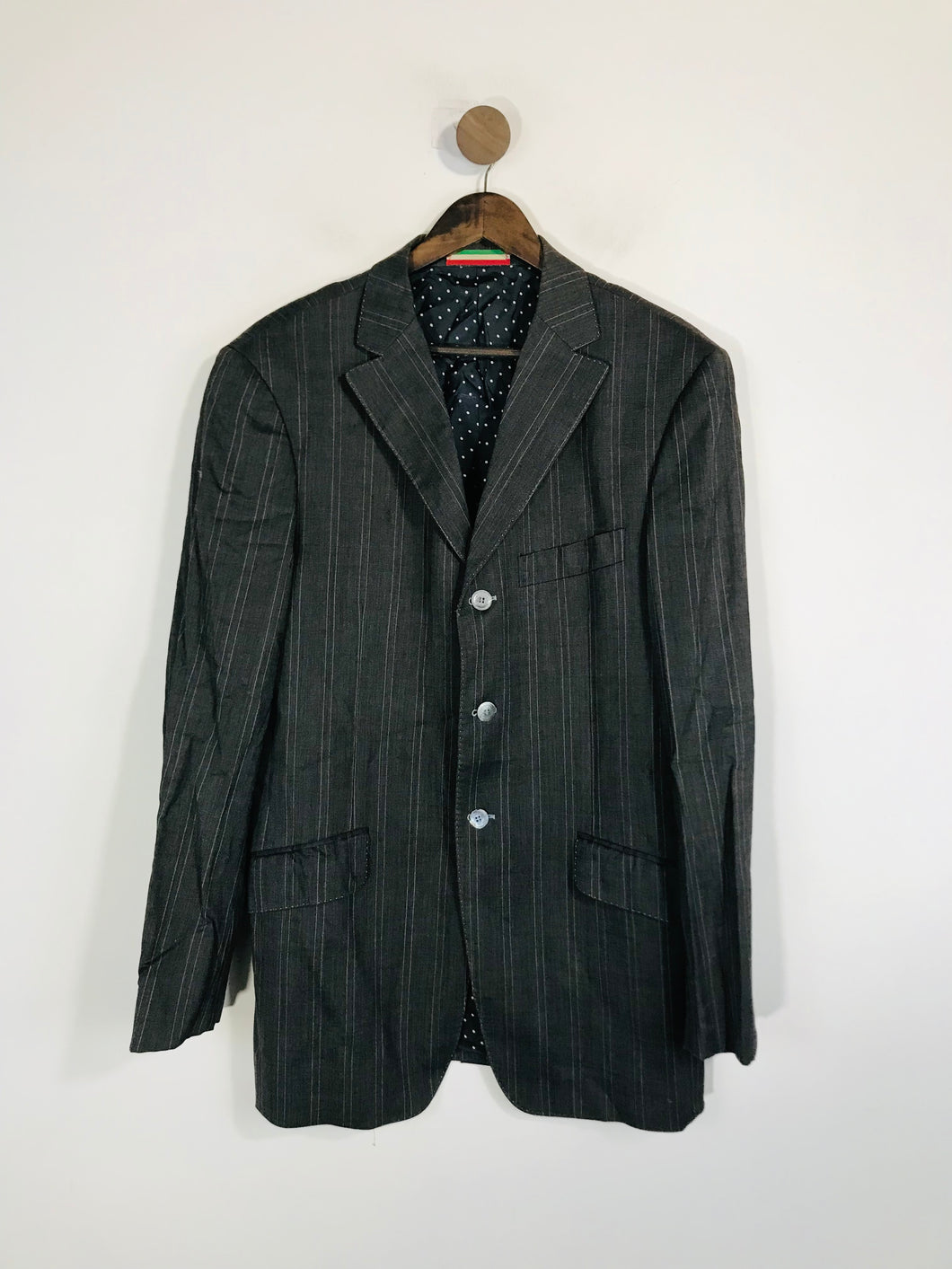 Moschino Men's Striped Blazer Jacket | IT50 | Grey
