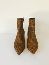 Load image into Gallery viewer, Mint Velvet Women’s Animal Print Kitten Heeled Boots NEW | 39 UK6 | Brow
