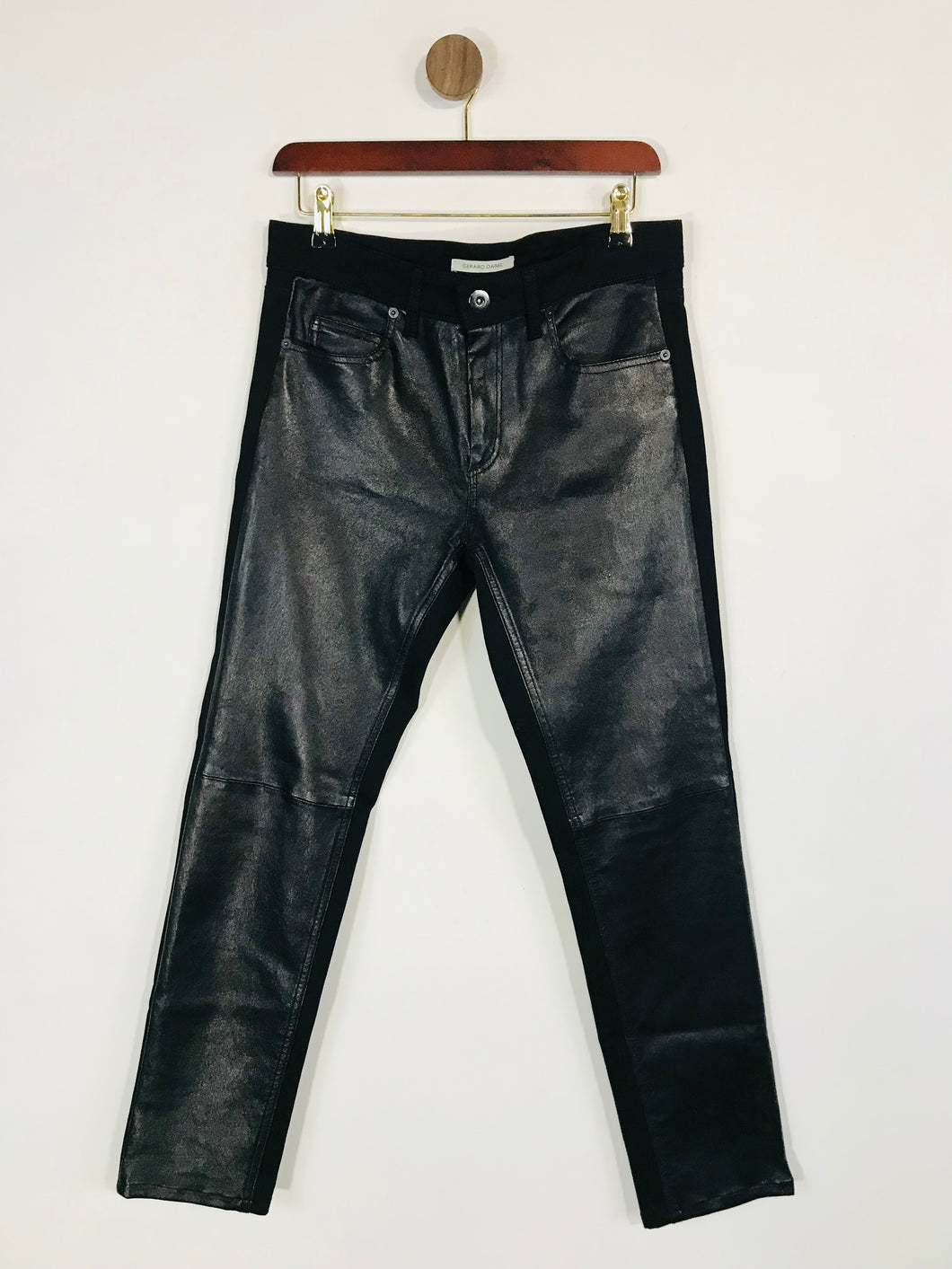 Gerard Darel Women's Leather Look Skinny Jeans | 28 UK10  | Black