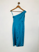 Load image into Gallery viewer, Coast Women&#39;s Pleated Asymmetric Sheath Dress | UK6 | Blue
