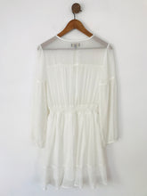 Load image into Gallery viewer, Lipsy Women&#39;s Boho Long Sleeve Mini Dress | UK12 | White
