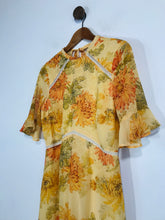 Load image into Gallery viewer, Hope &amp; Ivy Women&#39;s Floral Ruffle Midi Sheath Dress | UK12 | Yellow
