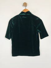 Load image into Gallery viewer, Zara Women&#39;s Velvet High Neck T-Shirt | M UK10-12 | Green
