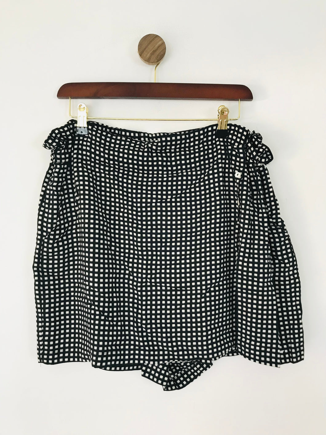 Mango Women's Check, Skort Mini Shorts | L | Black
