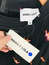 Load image into Gallery viewer, Bimba Y Lola Women’s Long Sleeve Lightning Bolt Mini Dress With Tags | M UK10-12 | Black
