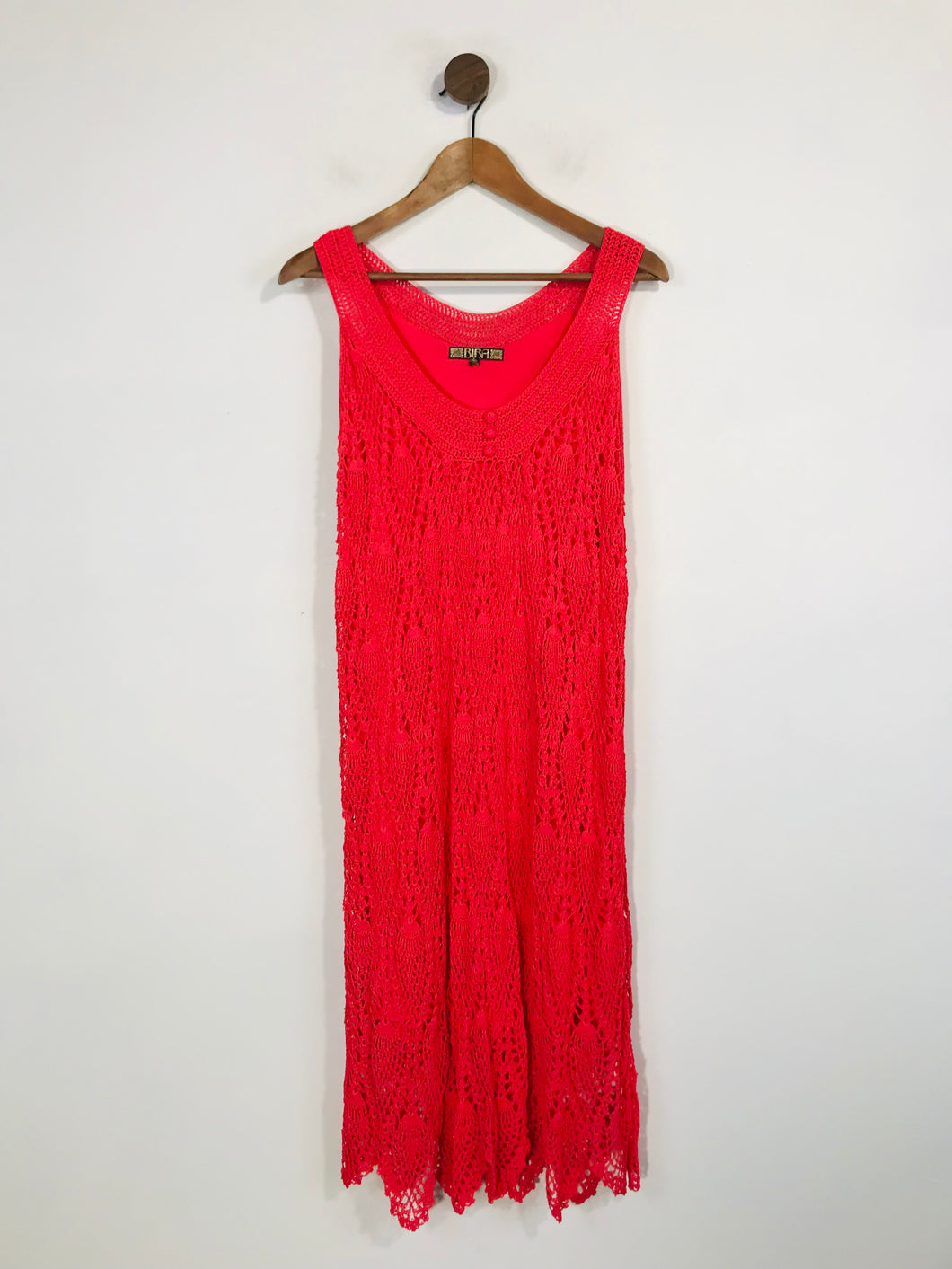 Biba Women's Crochet Shift Dress | L UK14 | Pink