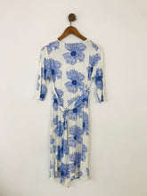 Load image into Gallery viewer, Madderson London Women&#39;s Floral Gathered Midi Dress | S UK8 | Blue
