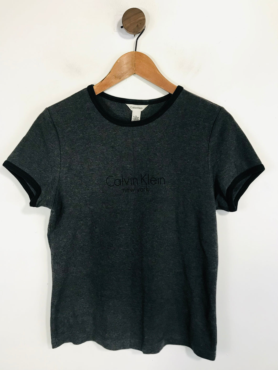 Calvin Klein Women's Cotton T-Shirt | M UK10-12 | Grey