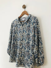 Load image into Gallery viewer, Brora Women&#39;s Silk Floral Blouse | UK16 | Blue
