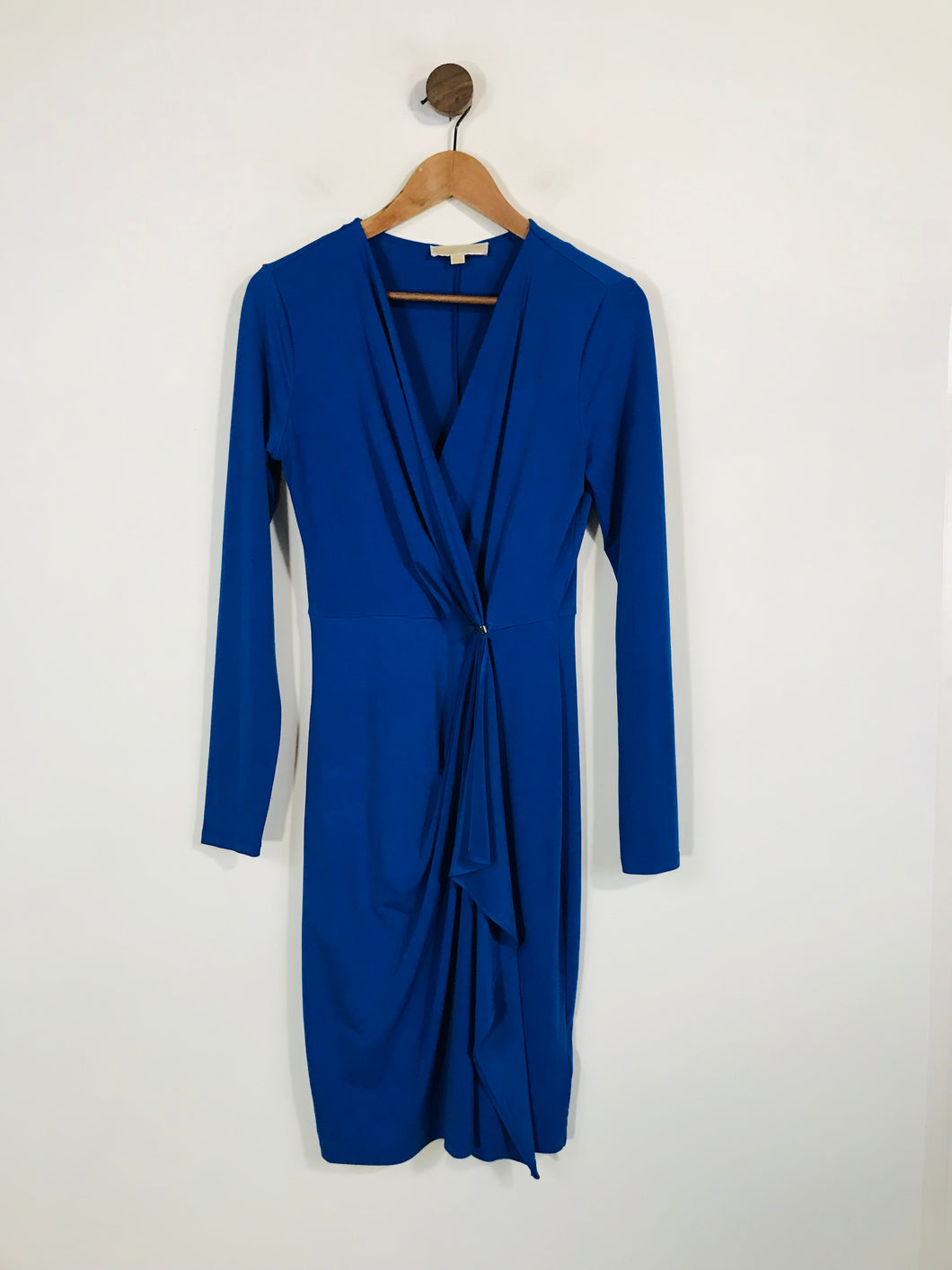 Michael Kors Women's Pleated Wrap Wrap Dress | S UK8 | Blue