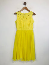 Load image into Gallery viewer, Reiss Women&#39;s Floral Embroidered A-Line Dress | UK6 | Yellow

