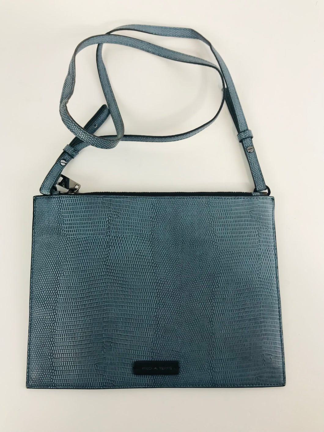 Pied A Terre Women's Faux Leather Snakeskin Crossbody Bag | Medium | Blue