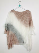 Load image into Gallery viewer, Ivy and Lace Womens Oversized T-shirt Blouse | UK10 | Brown White Blue

